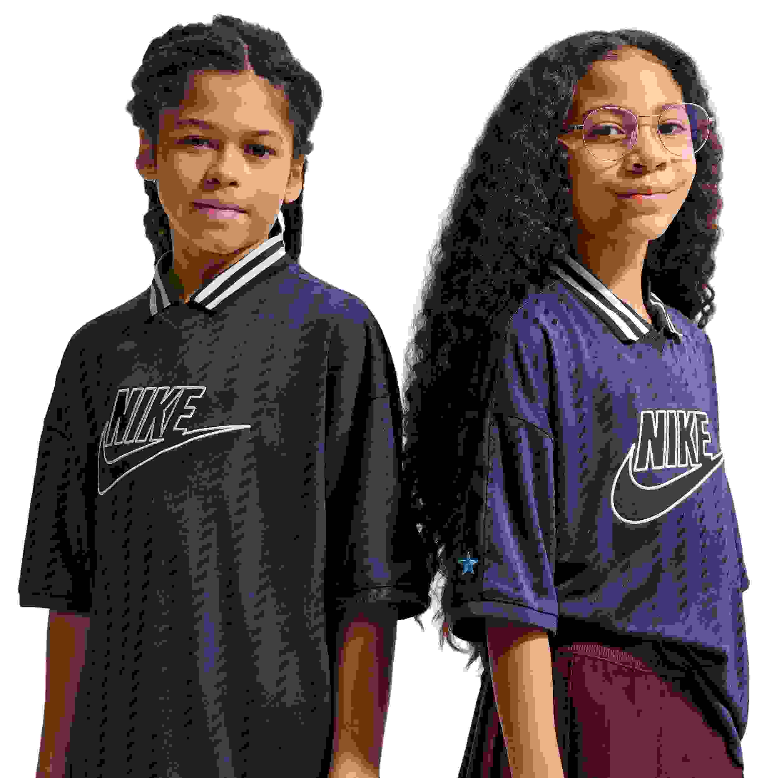 Nike Sportswear Big Kids' Navy/White Short Sleeve Jersey